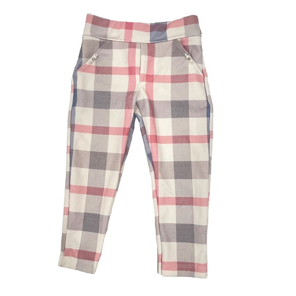 Girls' Stylish Plaid Dress Pants with Pearl Pocket Embellishments Size 1 - Picture 1 of 5